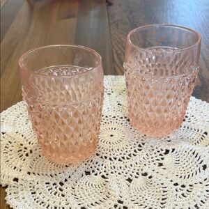 Vintage Indiana glass 8 ounce Pink Glass Tumblers
